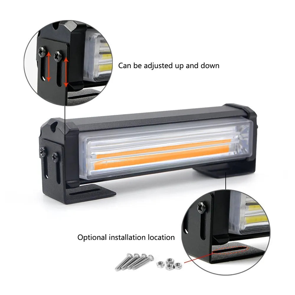 Yellow emergency vehicle warning strobe light with drag two middle net pattern, 160mm aluminium alloy construction
