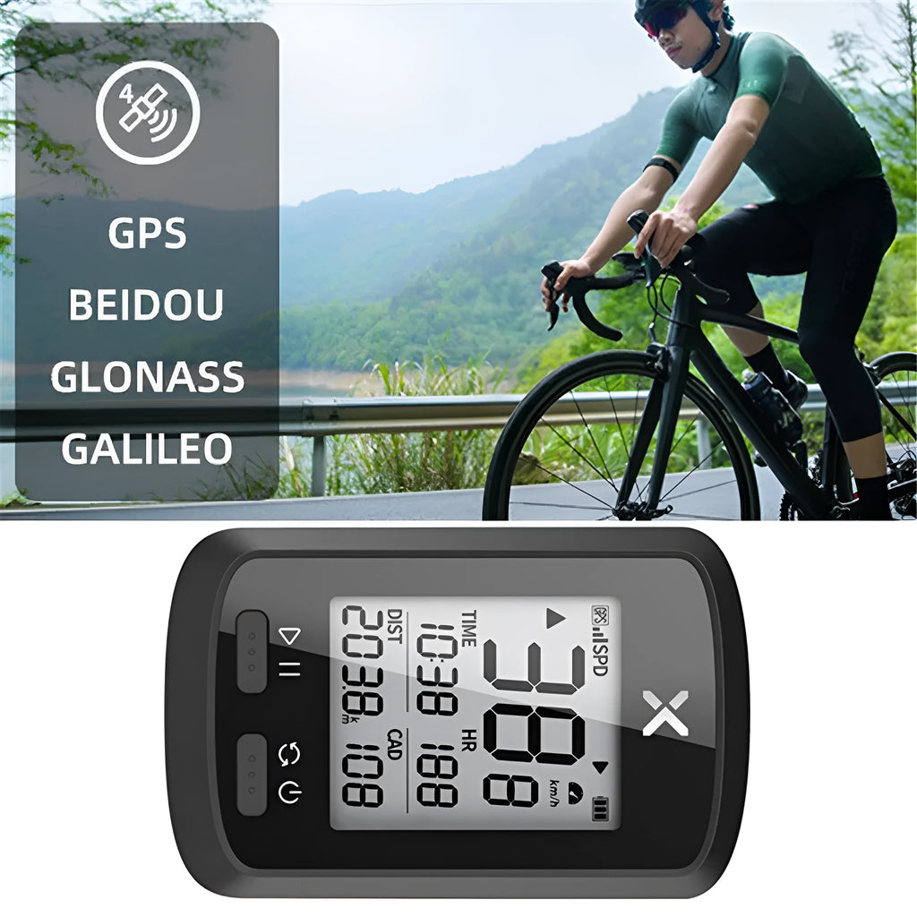 Black plastic waterproof bicycle stopwatch for cycling timing and training