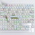 PBT key cap set with cat and puppy sublimation design for mechanical keyboards