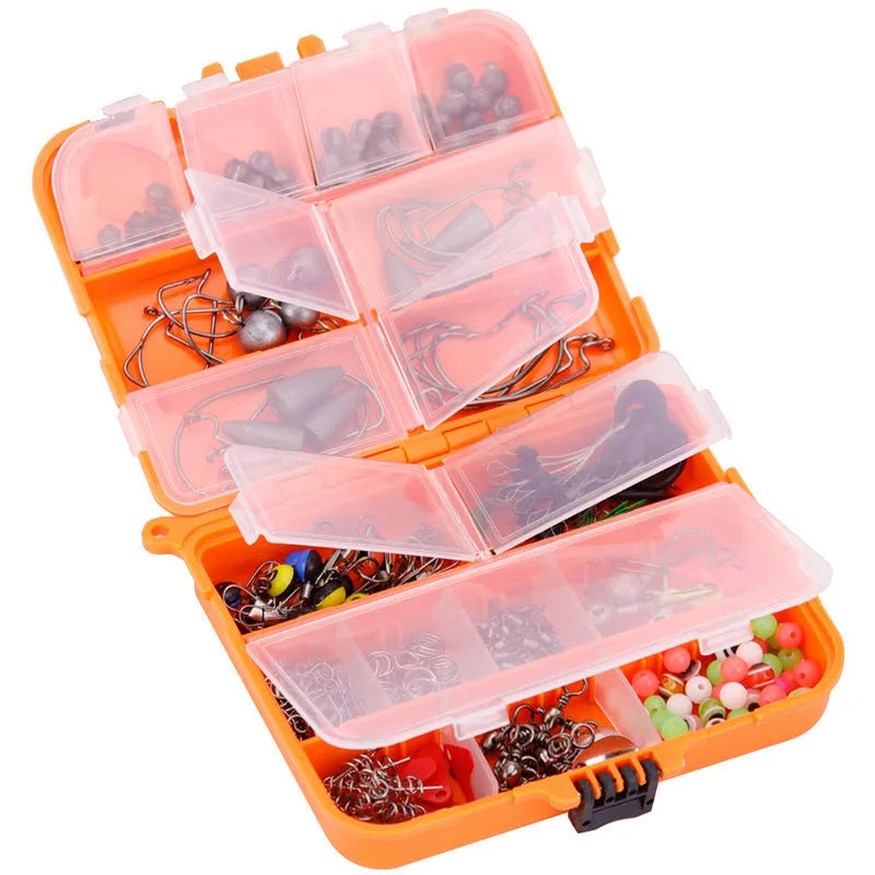 Weihe 257-piece fishing lure accessory kit in ABS storage box for Texas and sea fishing