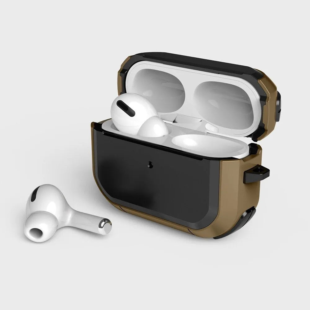 Black TPU and PC protective shell for AirPods Pro and AirPods 1 or 2 generation models
