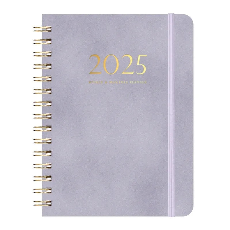 Leather portable metal coil notebook A5 with PU leather cover in multiple colour options