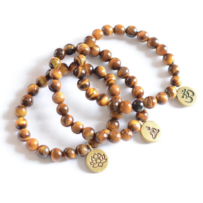 Agate bead yoga bracelet in 3D, Lotus or Yoga style, not inlaid, for promotions and gifts.