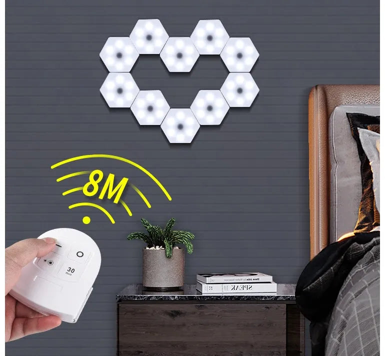 White wireless remote control pat light with touch controls and remote operation