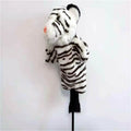 Animal golf club cover in brown or white plush with pearl cotton filling for fairway woods.
