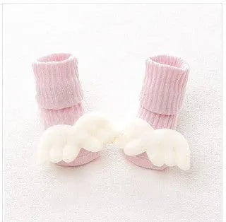 Cotton baby floor socks with anti-slip soles in animal designs for infants and toddlers