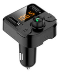 Black car MP3 Bluetooth player with 1.1-inch display for cigarette lighter power connection
