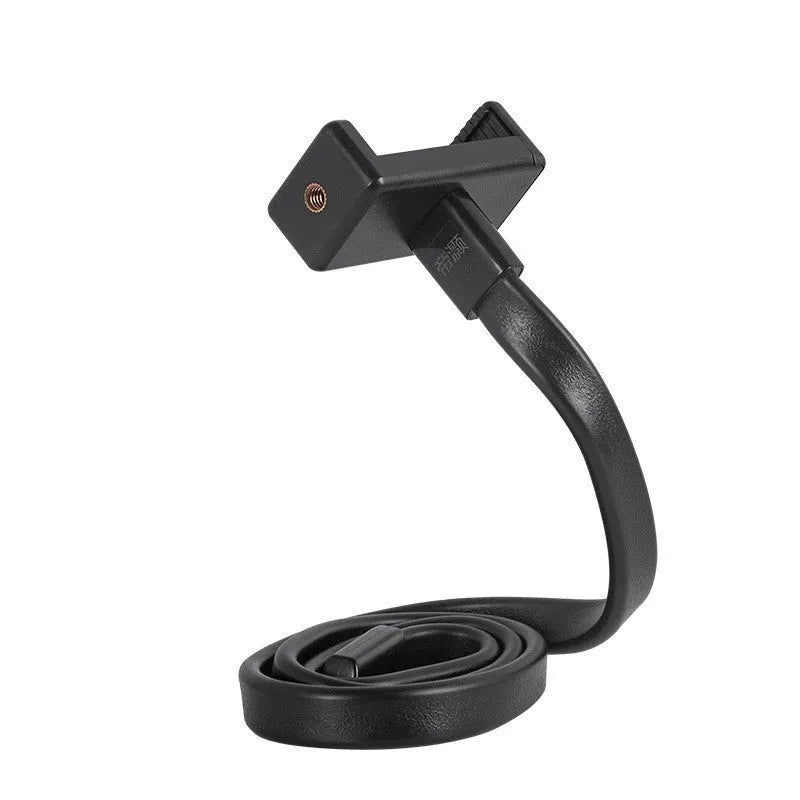 Flexible adjustable hose phone holder with silicone ABS aluminium construction for live broadcast mounting