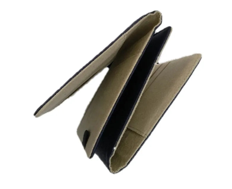 Blue A5 notebook cover shell made of PU leather with a car line pattern and a zipper closure.