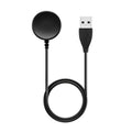 Black plastic USB wireless fast charger for watches, measuring 34mm by 10mm.