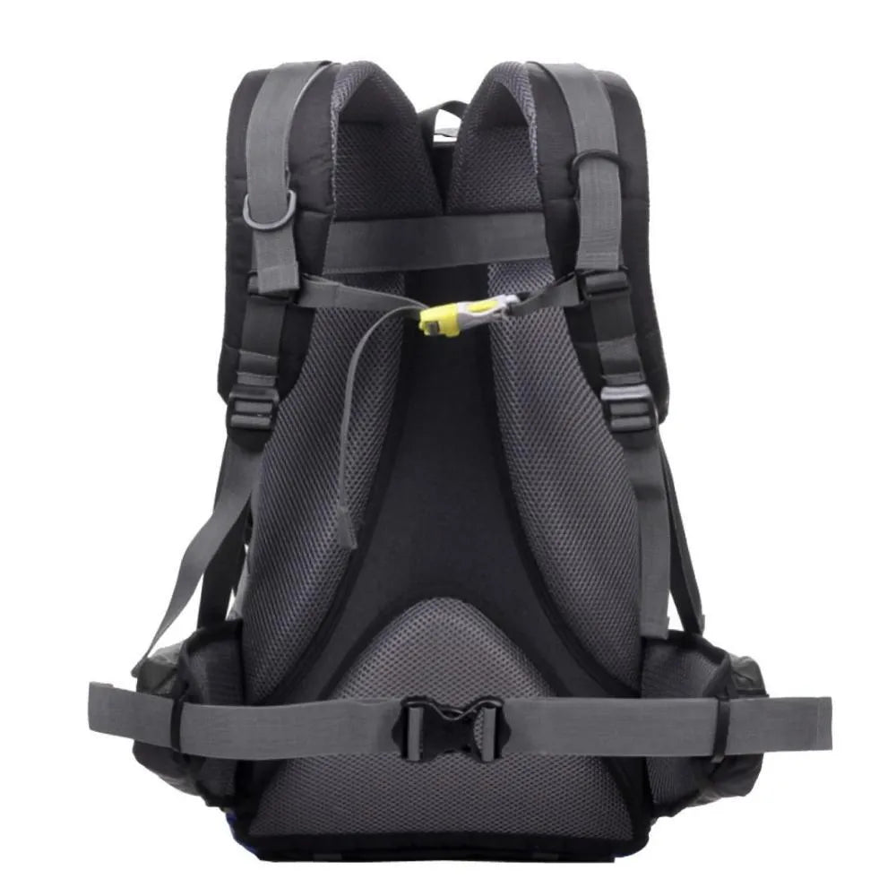 Green polyester outdoor backpack with 20-35L capacity for running hiking camping cycling activities