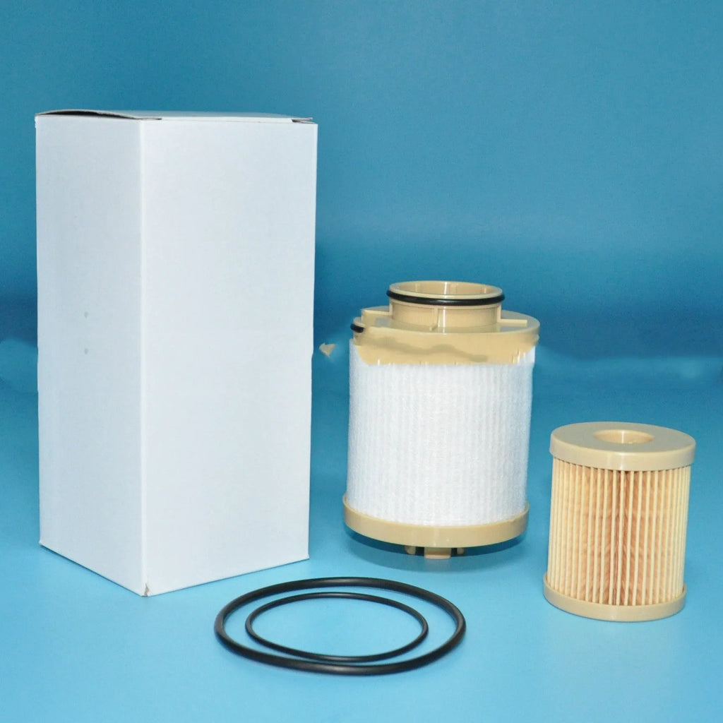FD4616 diesel fuel filter for Ford F350 F550 6.0L engine showing 106mm height and replacement part numbers