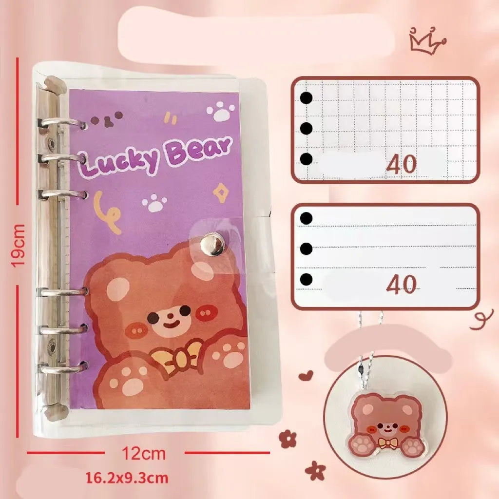 A6 loose-leaf notebook with girl-themed design for 6-hole binder systems