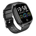 Black GPS tracker smartwatch with 1.54-inch touch screen and SOS button