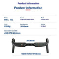 Carbon fibre road bicycle handlebar showing black double line pattern and 31.8mm clamp section.