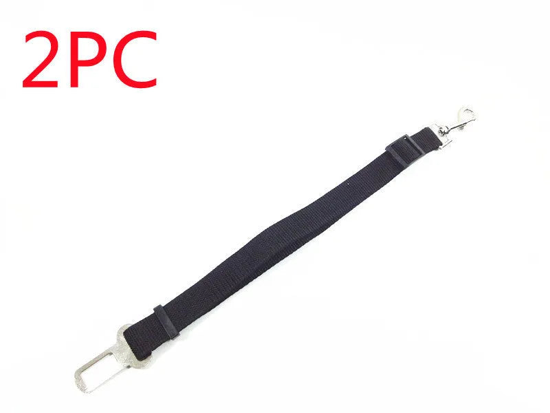 Adjustable dog car safety seat belt restraint in orange, 2.5cm width