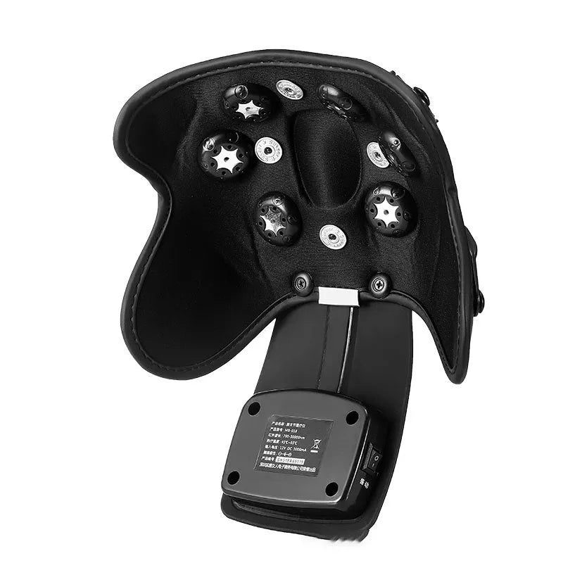 Infrared knee massager with adjustable temperature control showing knee pads and shoulder pads