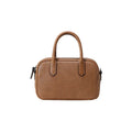Genuine top grain leather crossbody handbag for women with horizontal square shape in black