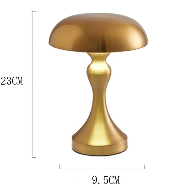 Metallic desk lamp with touch control panel showing three colour light settings.