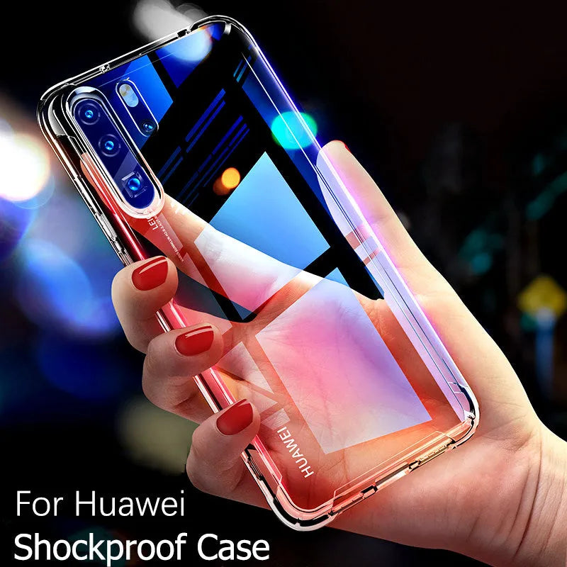 Transparent TPU phone case with airbag corners for Huawei P30