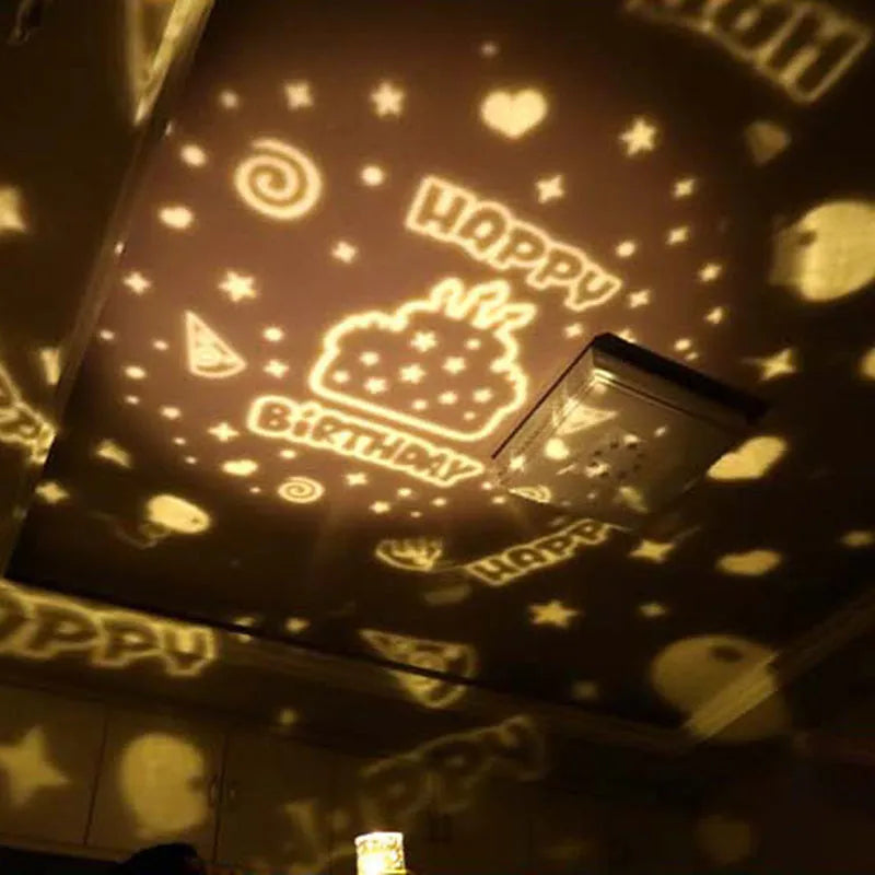 Constellation projector night light with USB cable and five film sets, ABS and PVC build, 5W LED
