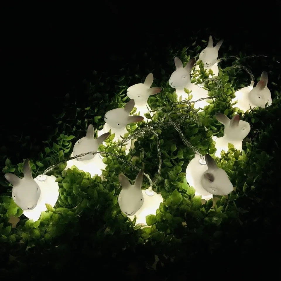 Easter plastic egg lamp 1.5M 10-lamp warm white light string with Cross or Smile design