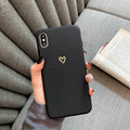 TPU painted love phone case in red love variant for iPhone showing simple love pattern on back