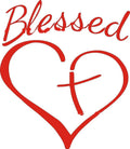 Faith Hope Love heart-shaped wall sticker in black, measuring 14 by 11.5 centimetres.
