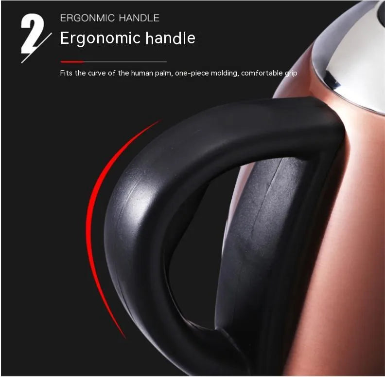 Stainless steel automatic constant temperature kettle in gold colour with touch control panel