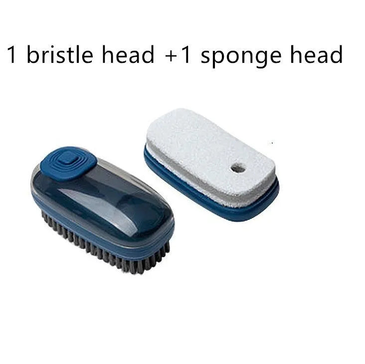 Automatic liquid cleaning brush in ABS plastic with ergonomic grip for shoes and laundry