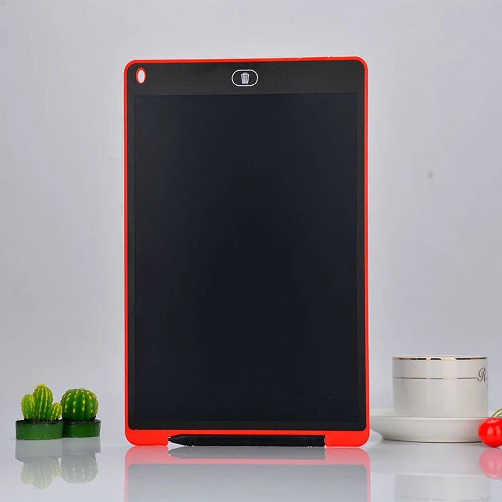 LCD electronic handwriting board for children in blue, showing thin 4.8mm profile with stylus.