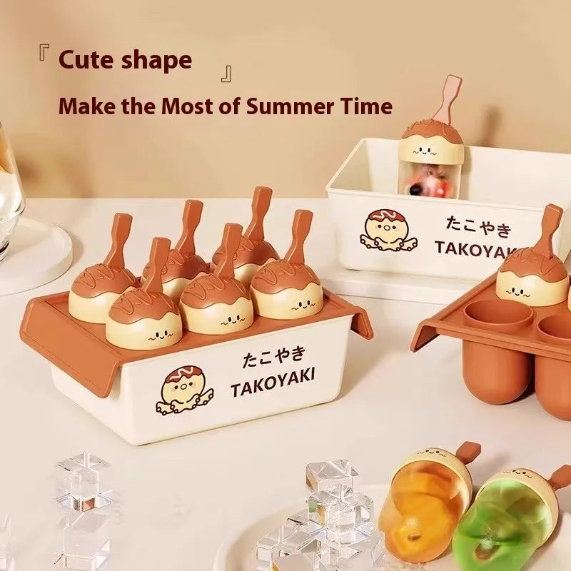 Plastic ice cream mould for making octopus balls shaped frozen desserts.