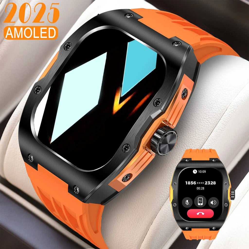 Smart watch fitness sports bracelet with AMOLED touch screen display showing fitness metrics