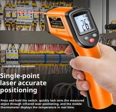 Infrared thermometer high precision industrial LCD display black colour