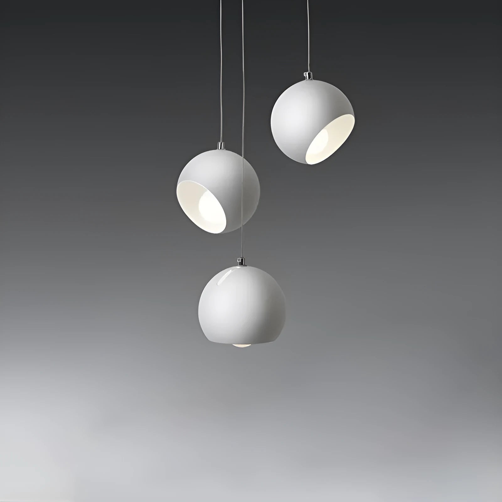 Post-modern ball chandelier in Obsidian Black or Moon White with Nordic style for living room