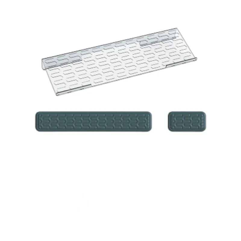 Double-sided resin keyboard and mouse pad with memory foam and wrist rest in multiple colour options