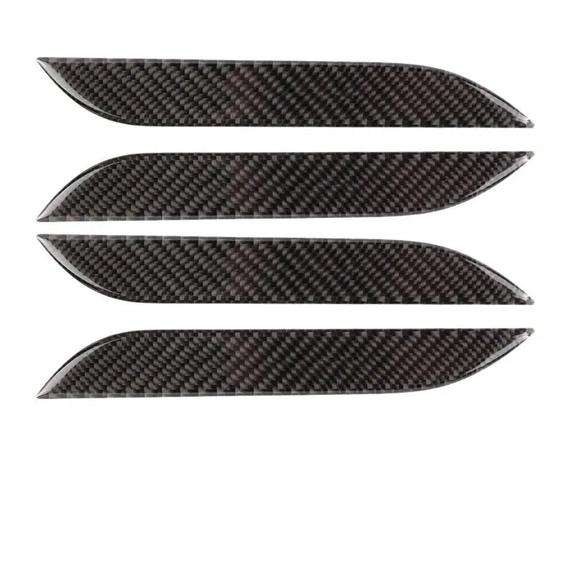 Tesla Model S carbon fibre door handle protection patches with textured drip pattern design