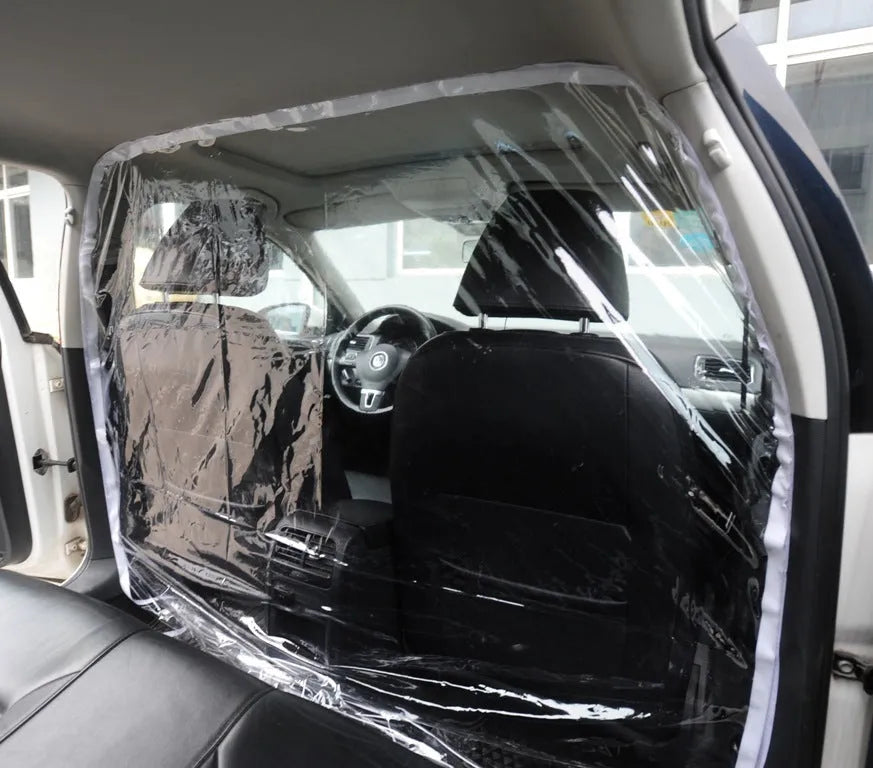 Insulating transparent curtain 1.4m x 2m with white adhesive Velcro and clear PVC film