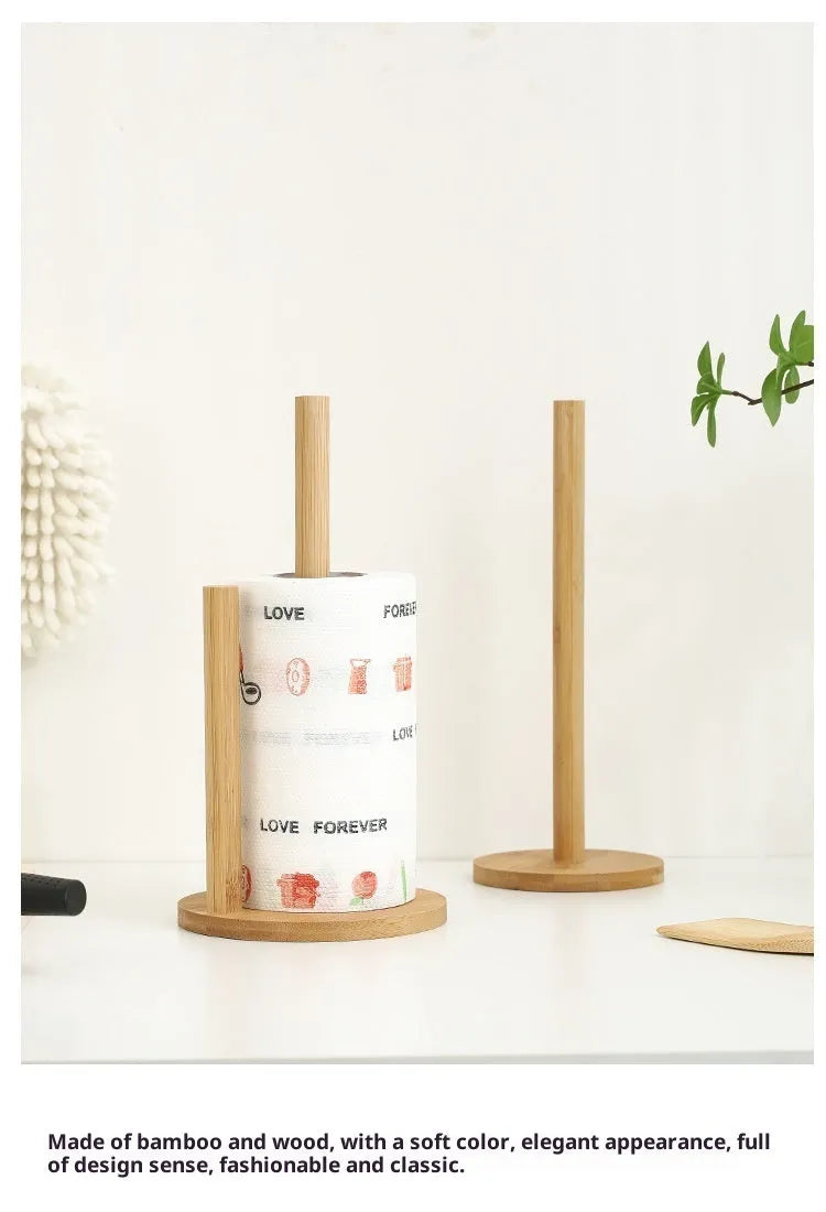 Wooden vertical tissue holder, square 14.5 x 28cm rag stand for kitchen or restaurant table