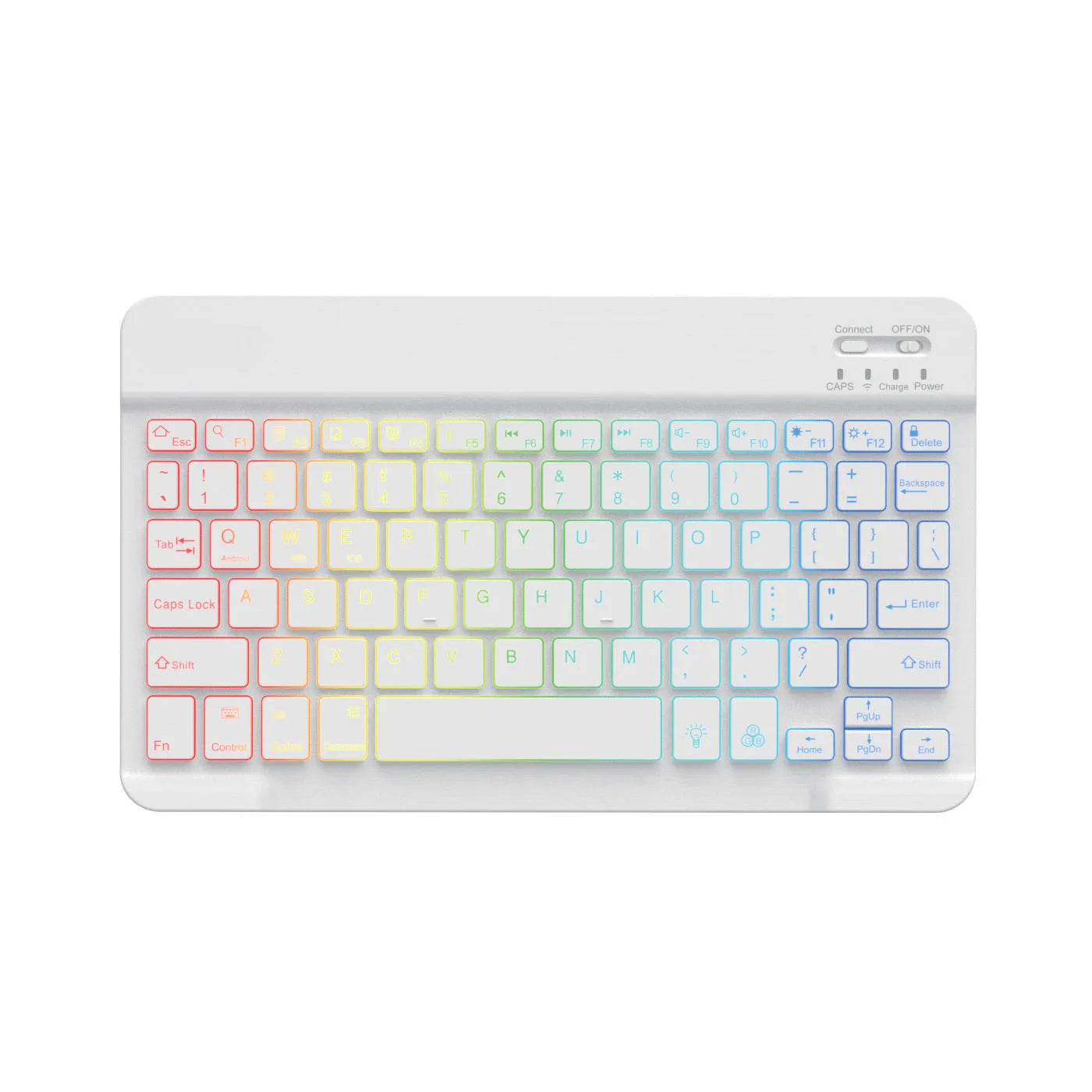 10-inch Bluetooth backlit keyboard with colourful light options for tablets