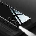 20000mAh power bank with LCD display showing battery percentage and dual USB ports
