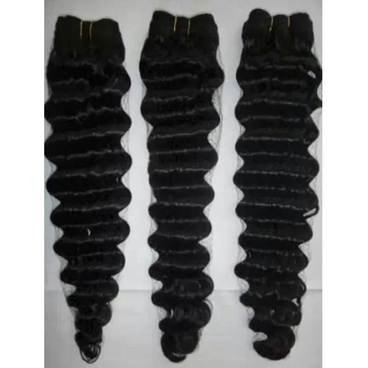 Real hair curly wig in medium long length, available from 8 to 28 inches