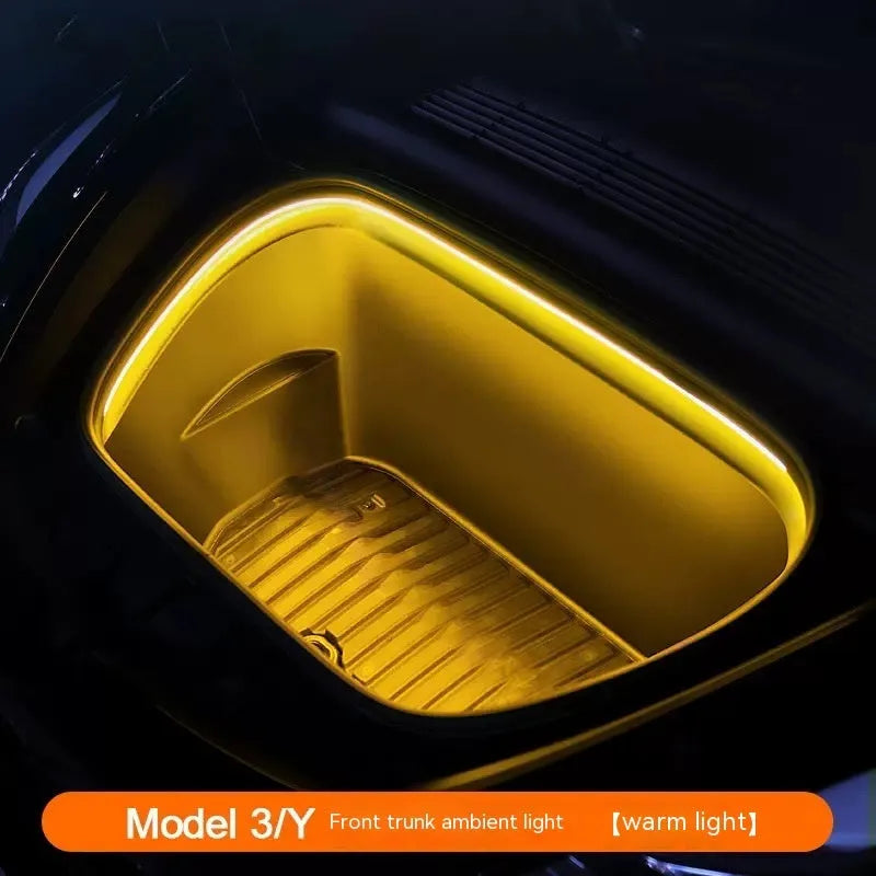Tesla Model 3/Y front standby box ambience light in soft silicone with Ice Blue, Pure White, and Warm White colour options