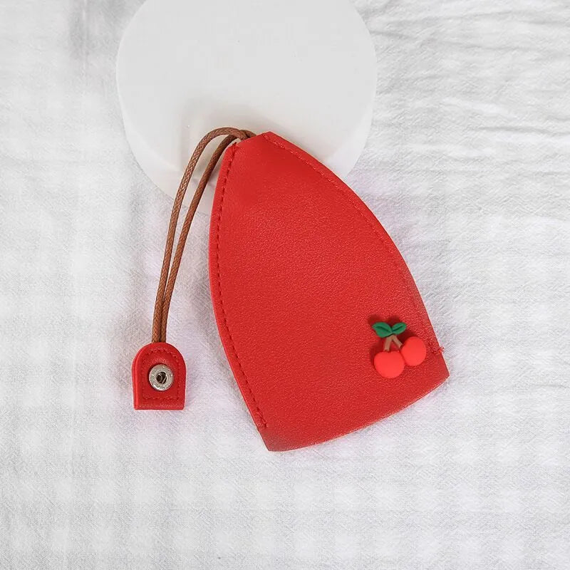 Cartoon design pull-out key case for car keys made from PU leather with pull-out tab