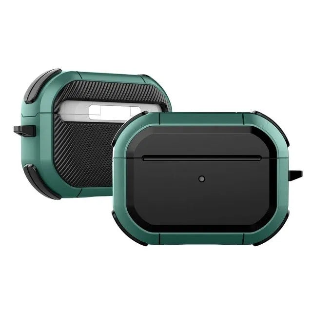 Black TPU and PC protective shell for AirPods Pro and AirPods 1 or 2 generation models