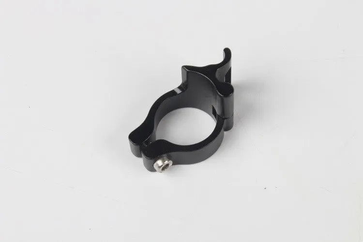 Black aluminium alloy vehicle clamp ring with 28.6mm diameter for securing cables and hoses.