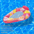 Thick PVC inflatable floating row with sequins and gradient designs in various colours including blue, pink, and green