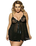 Women's purple polyester sleep dress with lace detailing and mesh panels in 6XL size