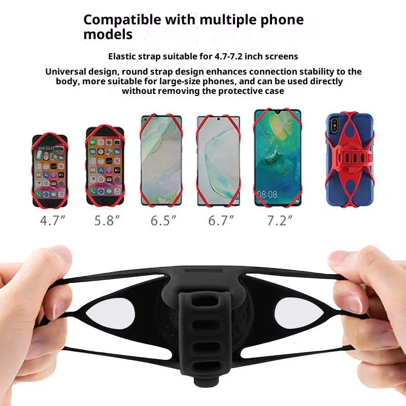 Adjustable road bike phone mount in black, orange, or grey plastic, universal handlebar bracket, single pack