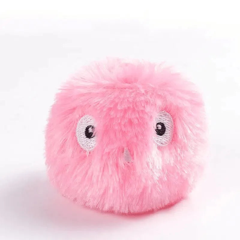 Colourful interactive cat toy ball with motion sensor and animal sounds, 55mm diameter